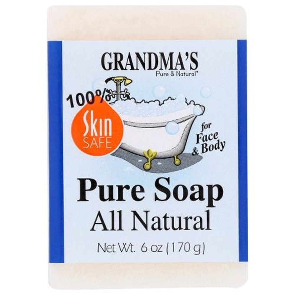 Grandmas Pure And Natural Skin Safe Bar Soap, 6 Ounce
