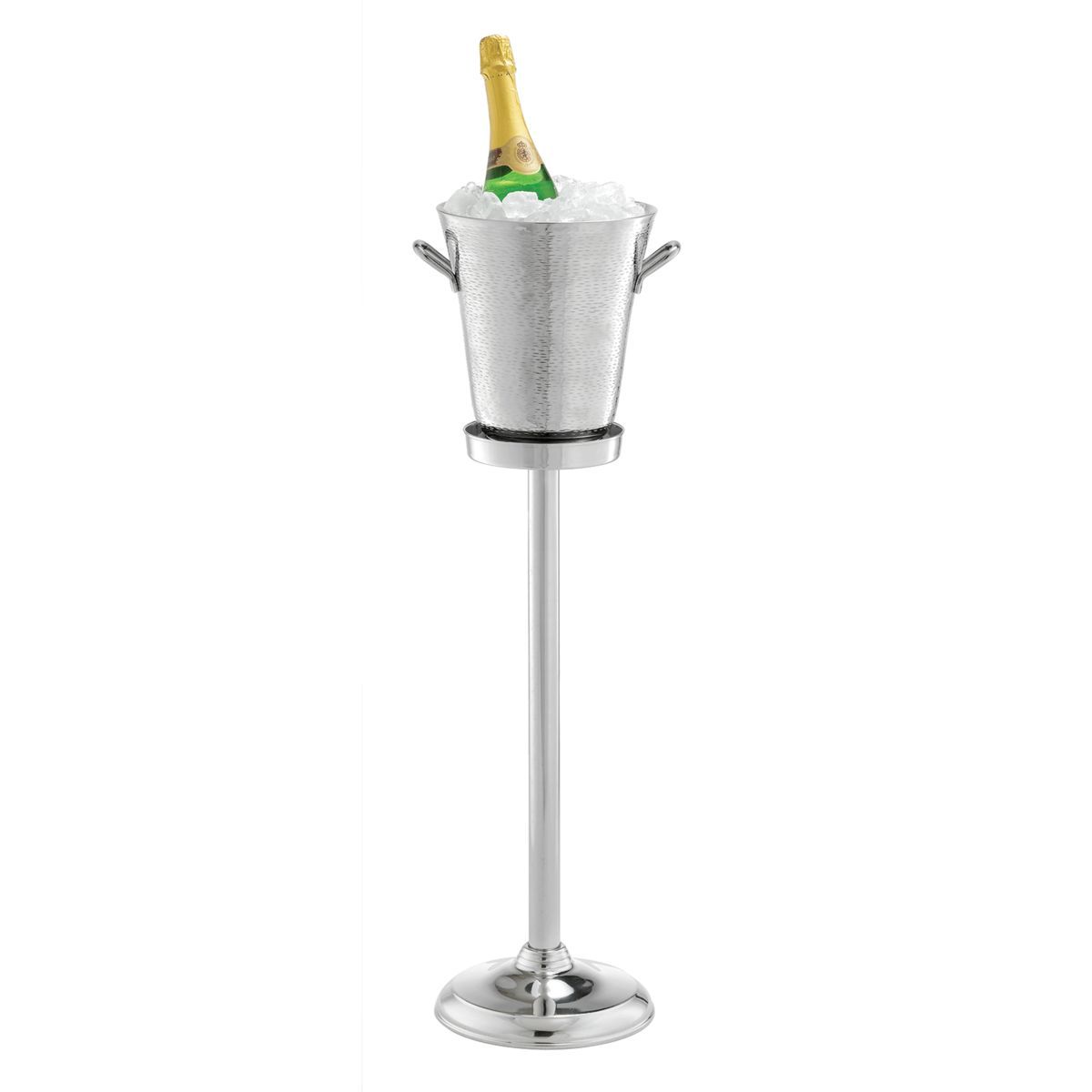 Tablecraft Nickel Plated Brass Bucket Stand, 8.75 X 8.75 X 23.25 Inch
