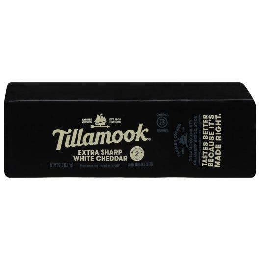 Tillamook Vintage White Extra Sharp Cheddar Cheese, 5 Pound -- 2 Per Case