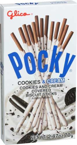 Glico Pocky Cookies And Cream Covered Biscuit Sticks, 2.47 Ounce -- 10 Per Case