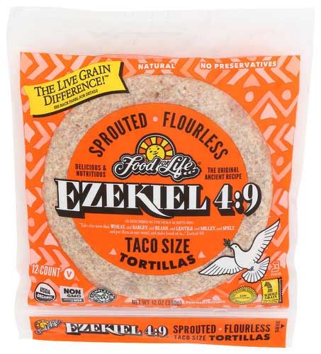 Food For Life Ezekiel 4:9 Taco Size Organic Sprouted Grain Tortilla, 12 Ounce -- 12 Per Case