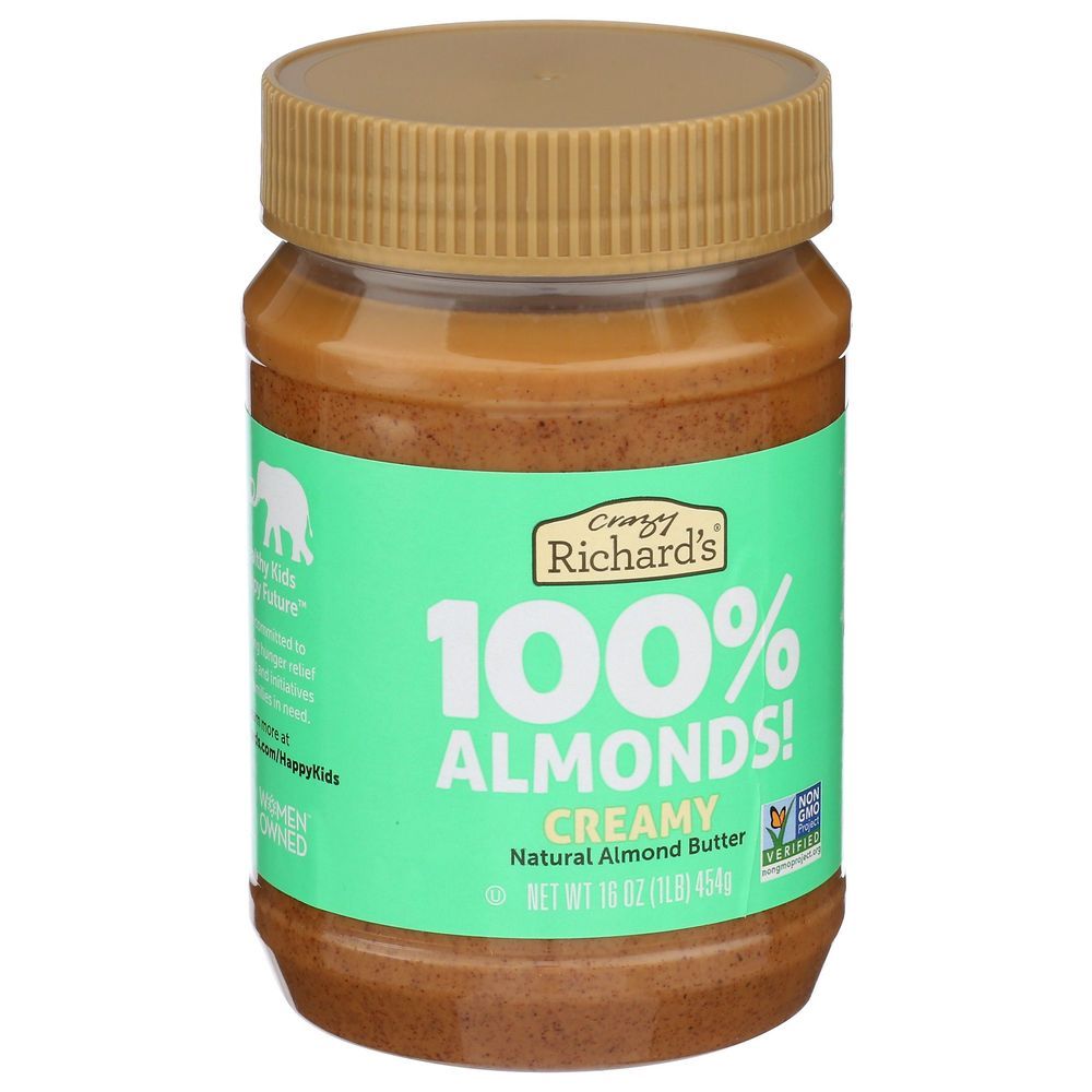Crazy Richard's Creamy Natural Almond Butter, 16 Ounce -- 6 Per Case