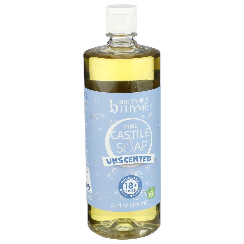 Brittanie's Thyme Unscented Pure Castile Liquid Soap, 32 Fluid Ounce