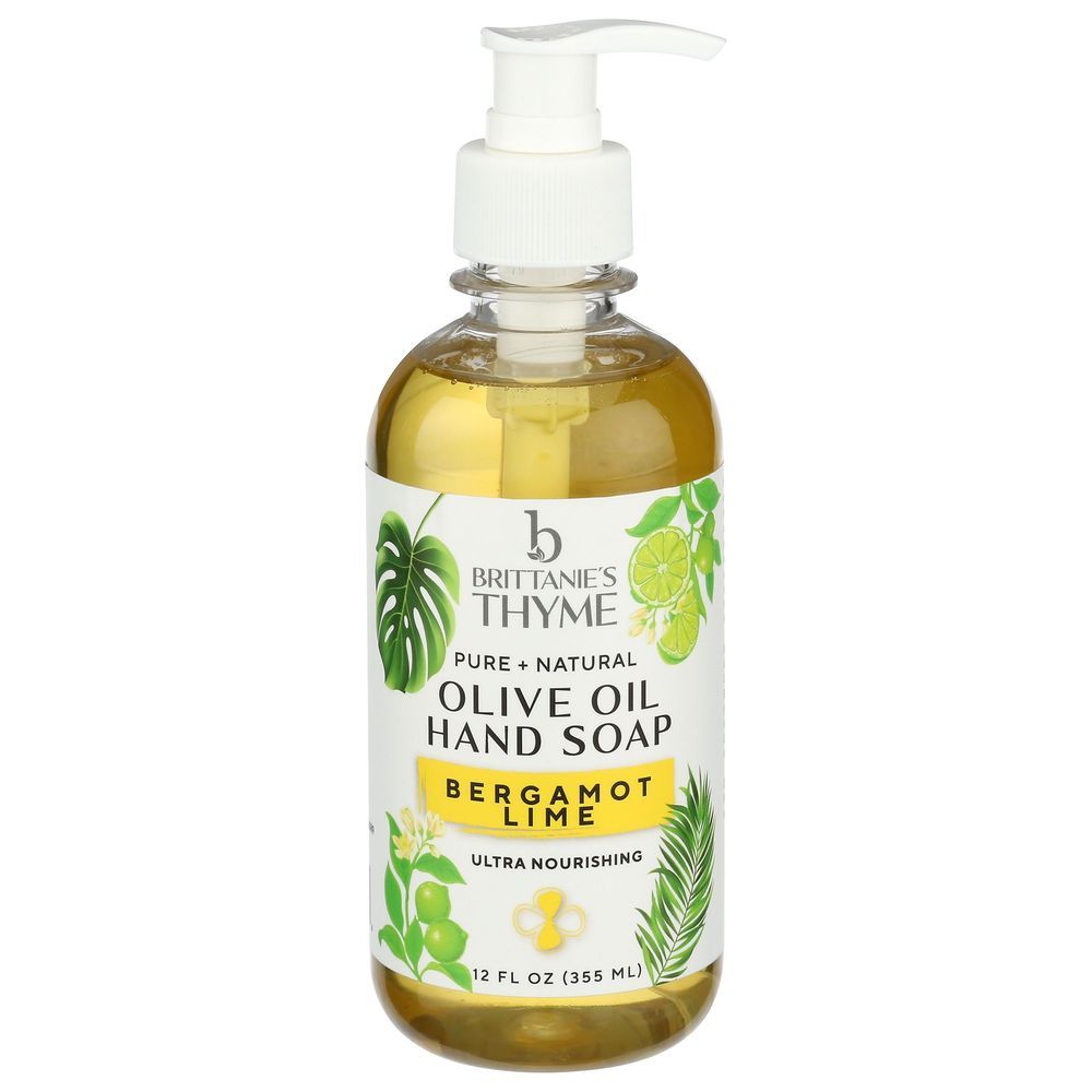 Brittanies Thyme Bergamot Lime Olive Oil Hand Soap, 12 Fluid Ounce -- 3 Per Case