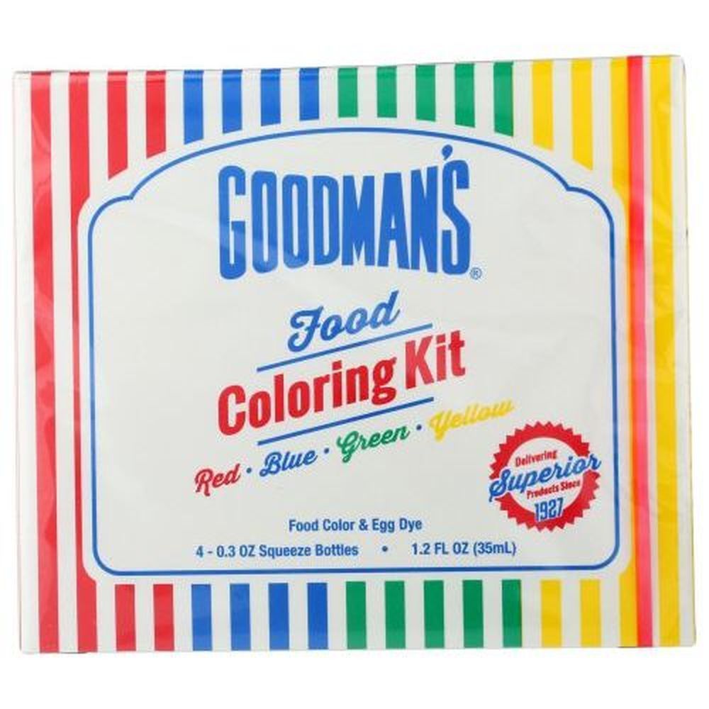 Goodmans Food Coloring Kit, 1.2 Fluid Ounce -- 12 Per Case