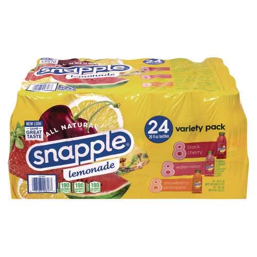 Snapple Assorted Flavors All Natural Lemonade, 20 Ounce -- 24 Per Case