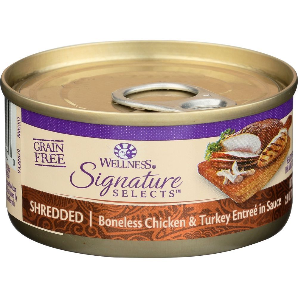 Wellness Signature Selects Shredded Chicken And Turkey Canned Cat Food, 2.8 Ounce -- 12 Per Case