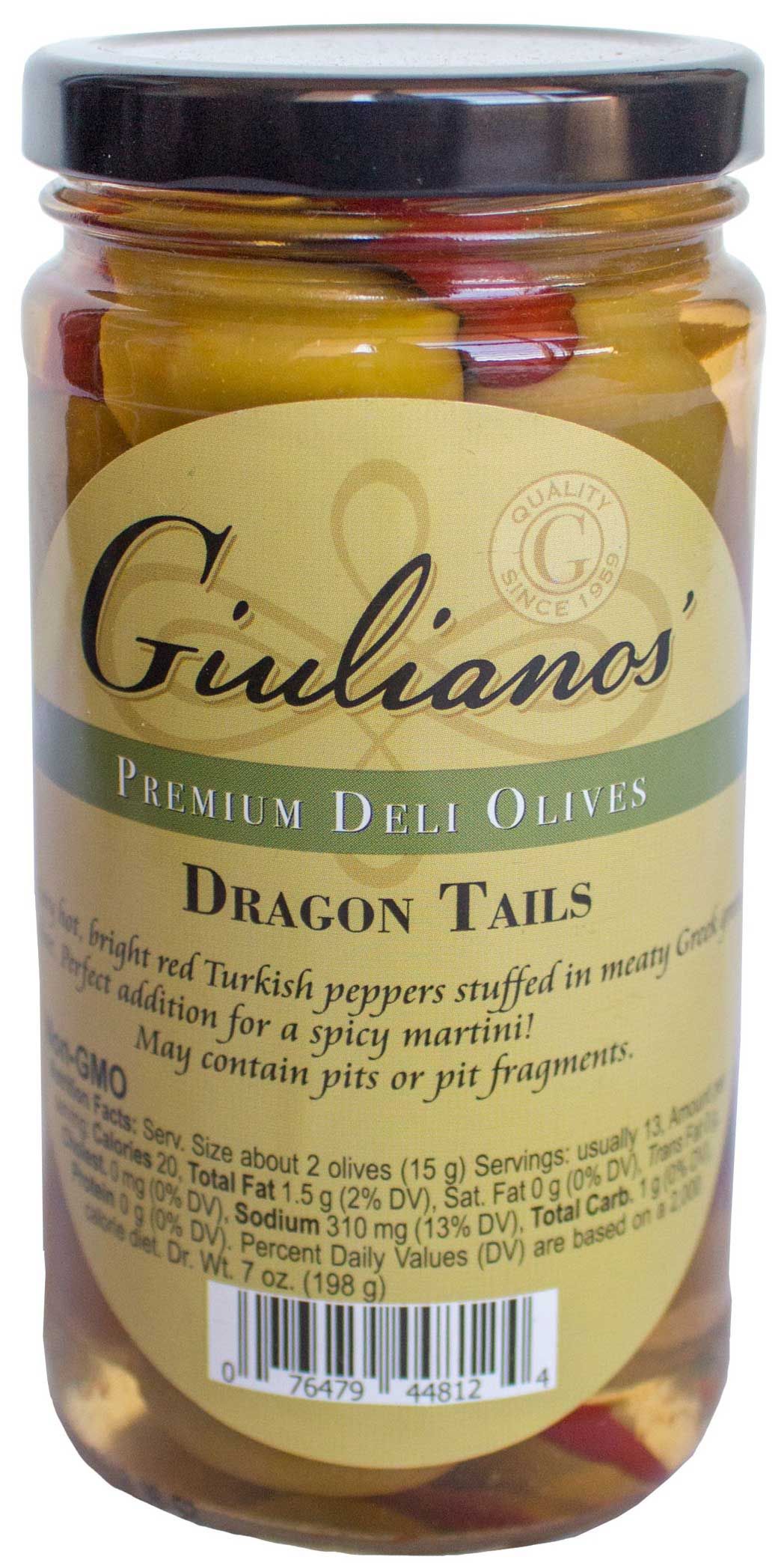 Giuliano Premium Deli Dragon Tails Olives, 7 Ounce -- 6 Per Case