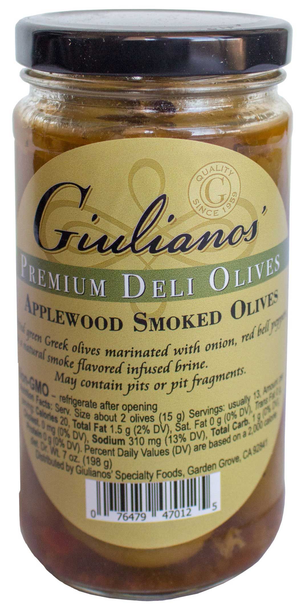 Giuliano Premium Deli Applewood Smoked Olives, 7 Ounce -- 6 Per Case