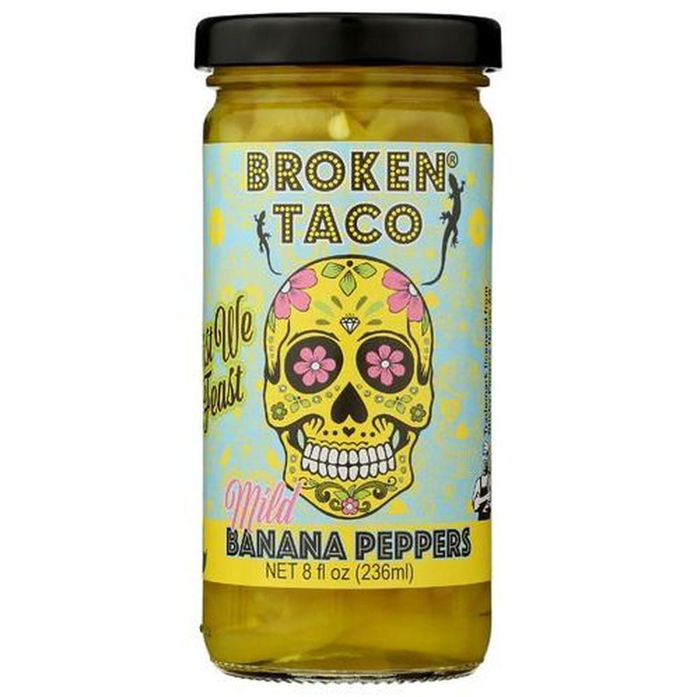 Broken Taco Mild Banana Peppers, 8 Ounce -- 6 Per Case