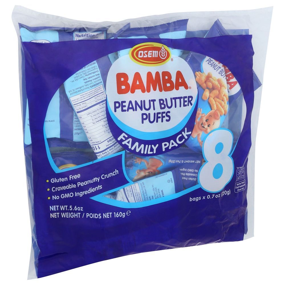 Osem Bamba Peanut Butter Puffs, Family Pack, 5.6 Ounce -- 6 Per Case