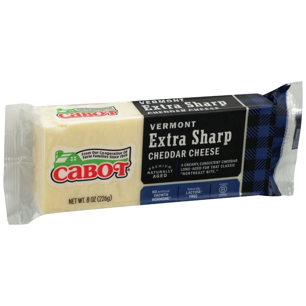 Cabot Extra Sharp White Cheddar Cheese, 8 Ounce -- 12 Per Case