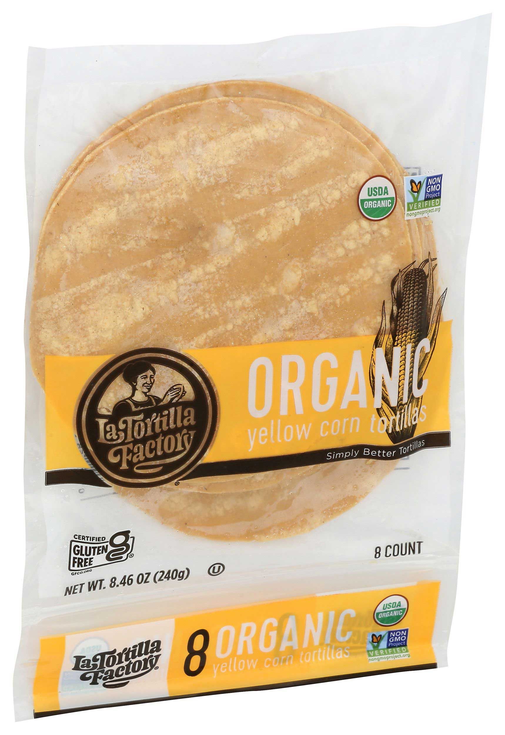 La Tortilla Factory Organic Yellow Corn Tortillas, 8.46 Ounce -- 10 Per Case