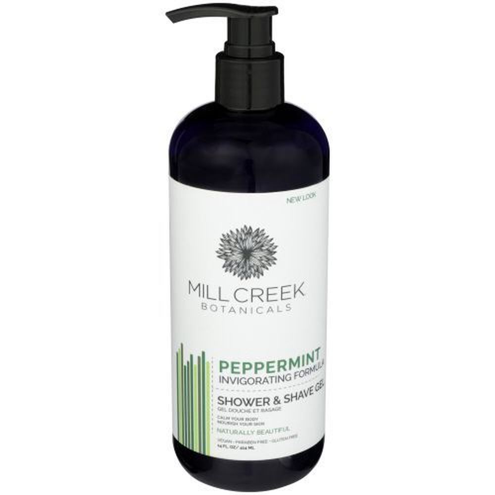Mill Creek Botanicals Peppermint Invigorating Formula Shower And Shave Gel, 14 Ounce -- 3 Per Case