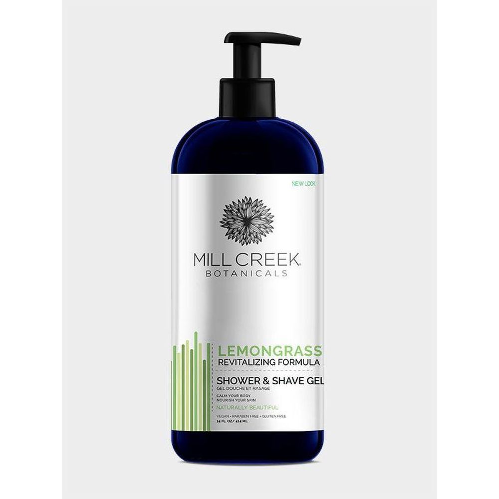 Mill Creek Botanicals Lemongrass Revitalizing Formula Shower And Shave Gel, 14 Ounce -- 3 Per Case