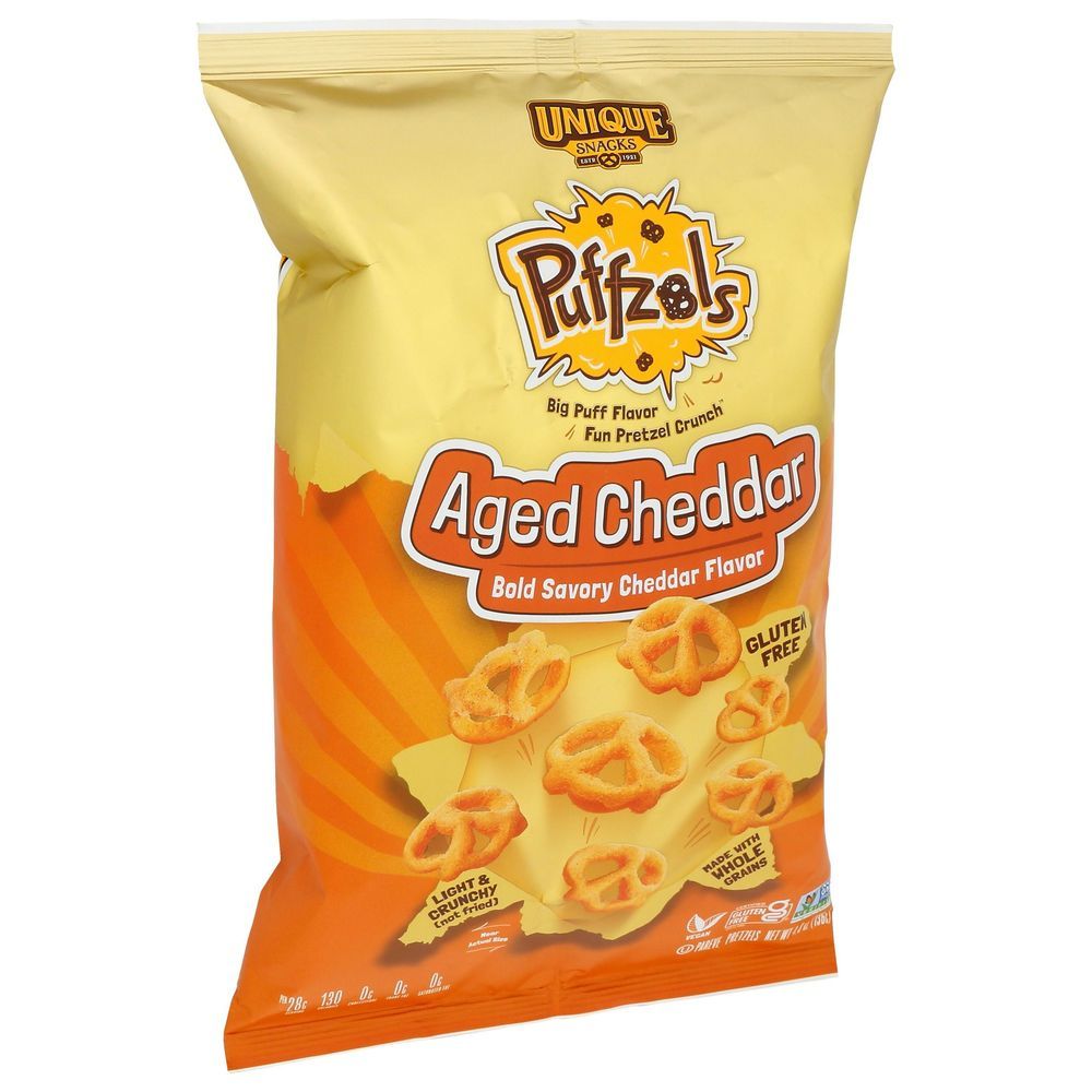 Unique Aged Cheddar Puffzels, 4.8 Ounce -- 6 Per Case