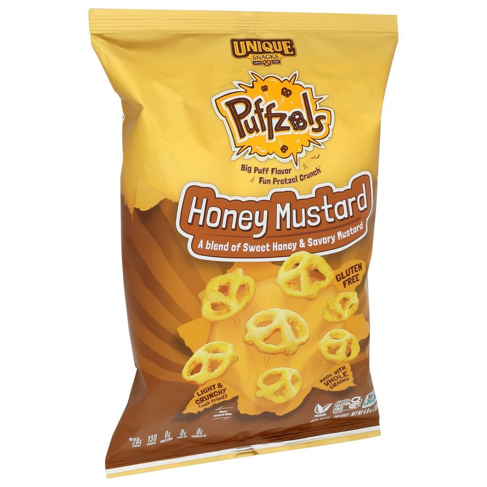Unique Honey Mustard Puffzels, 4.8 Ounce -- 6 Per Case