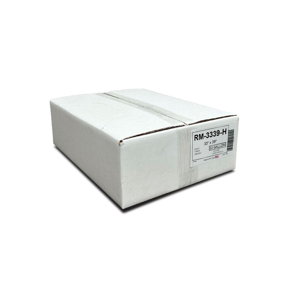 Napco 1.5 Mil Black Can Liner, 33 Gallon Capacity -- 100 Per Case