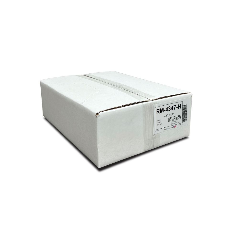 Napco 1.5 Mil Black Heavy Duty Municipal Can Liner, 56 Gallon Capacity -- 100 Per Case