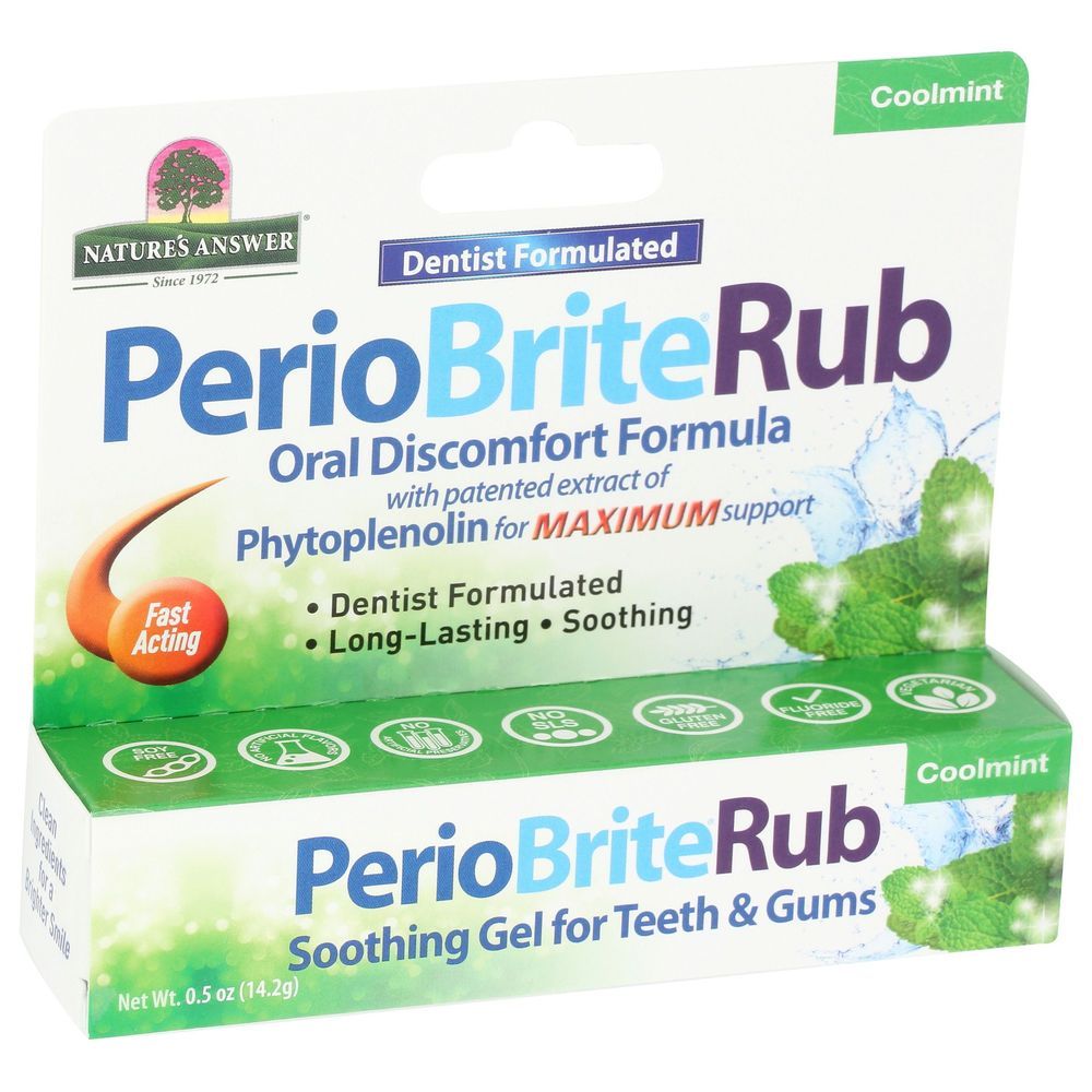 Natures Answer Periobrite Rub Coolmint Topical Analgesic For Teeth And Gums, 0.5 Ounce -- 3 Per Case