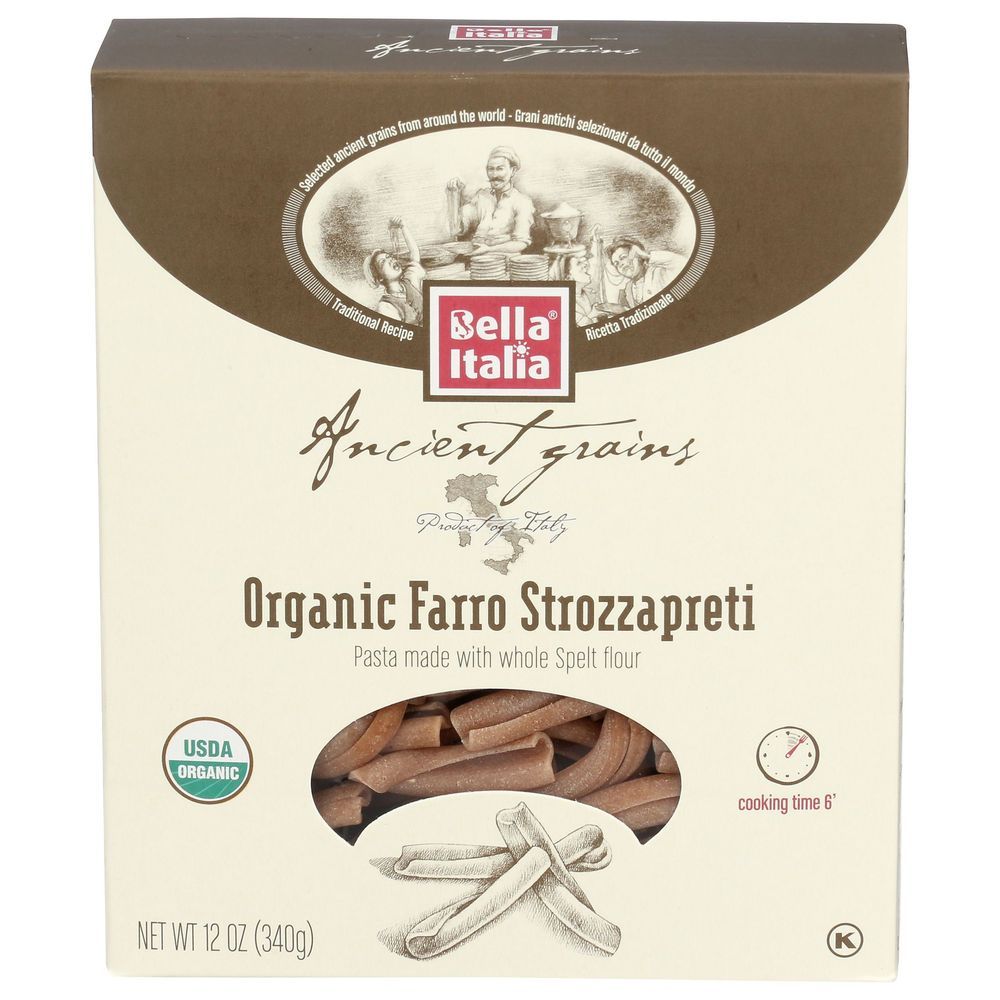 Bella Italia Organic Farro Strozzapreti Pasta, 12 Ounce -- 8 Per Case