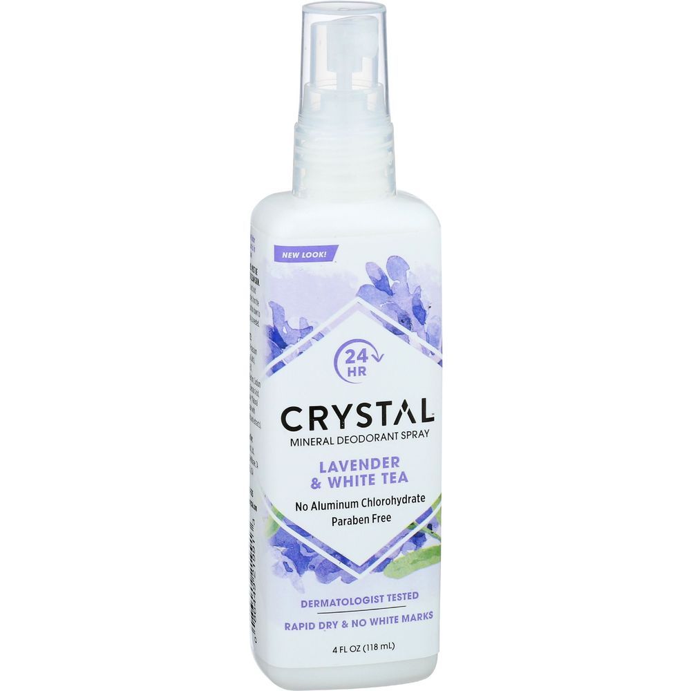 Crystal Body Deodorant Lavender And White Tea Mineral Deodorant Spray, 4 Ounce