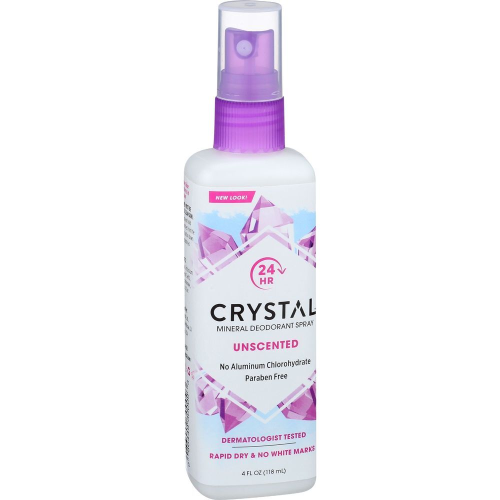 Crystal Body Deodorant Unscented Mineral Deodorant Spray, 4 Ounce -- 3 Per Case