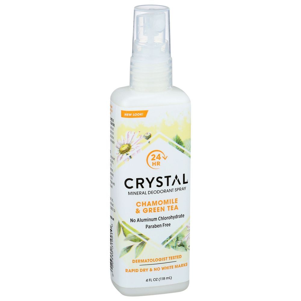 Crystal Body Deodorant Chamomile And Green Tea Mineral Deodorant Spray, 4 Ounce