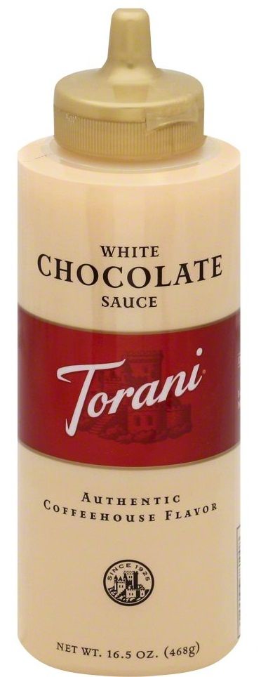 Torani White Chocolate Sauce, 16.5 Ounce Squeeze Bottle -- 4 Per Case