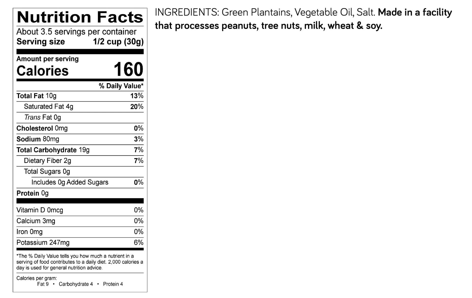 Truly Good Foods Tropical Nut Dried Salted Plantain Chips, 3.5 Ounce -- 6 Per Case