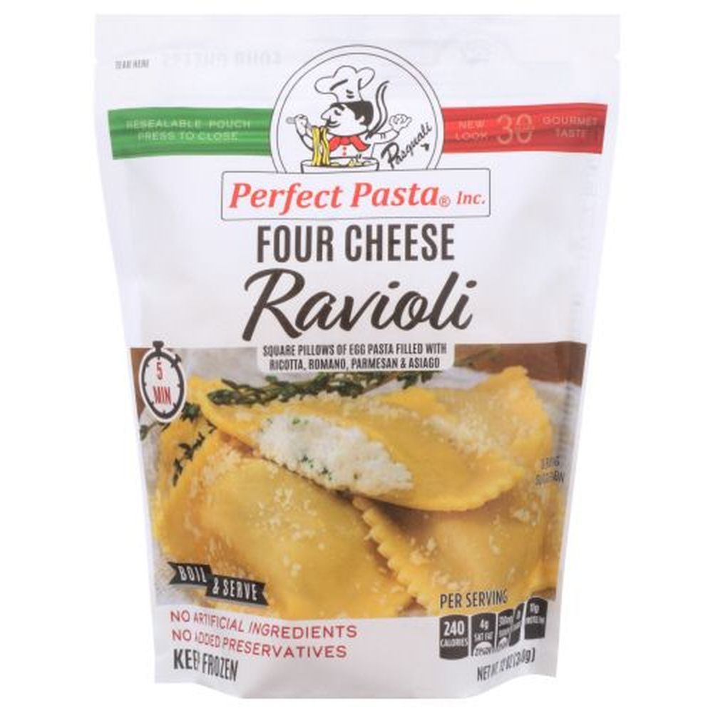 Perfect Pasta Medium Square Four Cheese Ravioli, 12 Ounce -- 10 Per Case