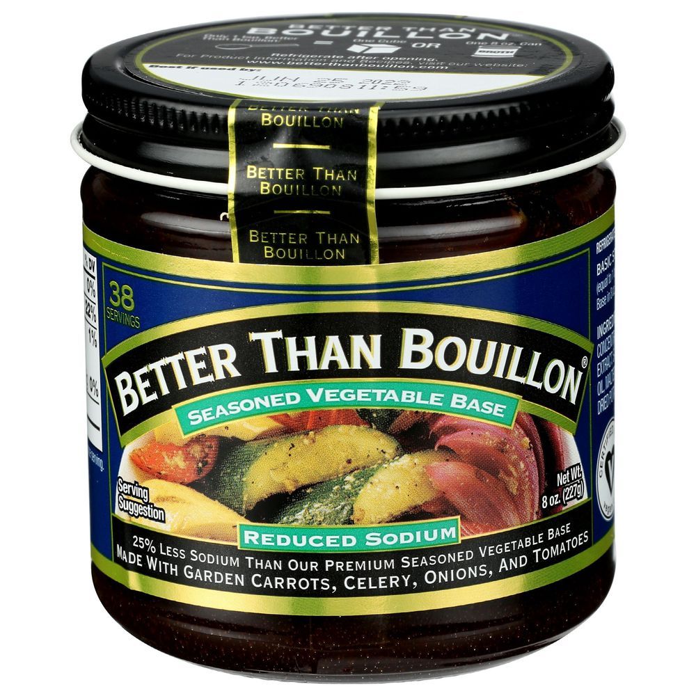 Better Than Bouillon Reduced Sodium Seasoned Vegetable Base, 8 Ounce -- 6 Per Case