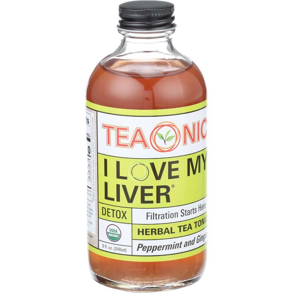 Teaonic I Love My Liver Organic Peppermint And Ginger Herbal Tea Tonic, 8 Fluid Ounce -- 6 Per Case