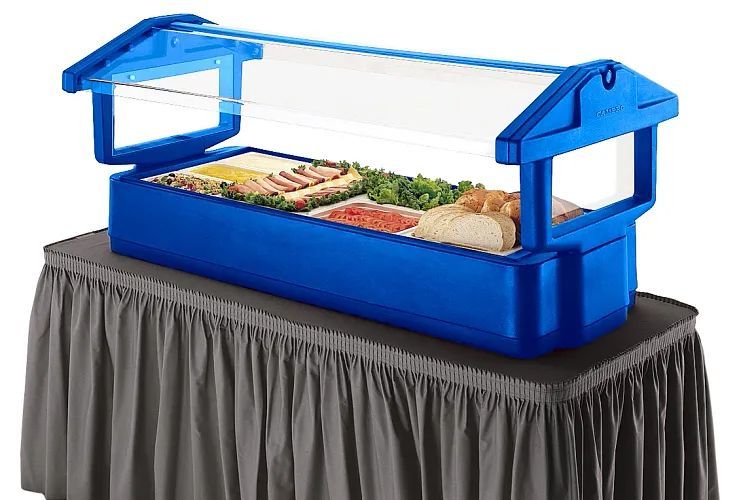 Cambro Navy Blue 5 Feet Table Top Food Bar - Holds 4 Full Size Pan, 63 1/2 X 33 1/4 X 27 Inch