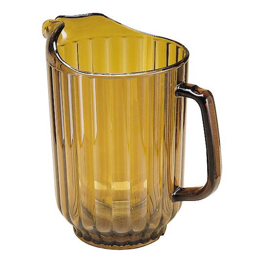 Cambro Camwear Amber Plastic Ribbed Pitcher, 60 Ounce Capacity -- 6 Per Case