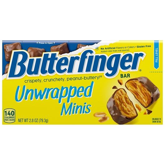 Butterfinger Unwrapped Minis Crispety Crunchety Peanut-buttery Bar, 2.8 Ounce -- 9 Per Case