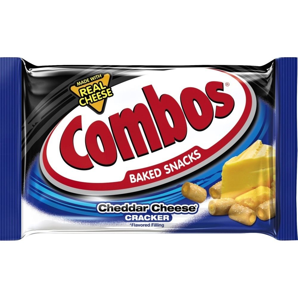 Combos Cheddar Cheese Cracker Singles Snacks, 18 Count -- 12 Per Case