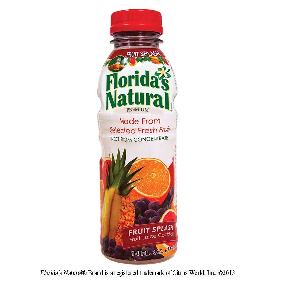Florida's Natural Premium Splash Fruit Juice Cocktail, 14 Fluid Ounce -- 12 Per Case