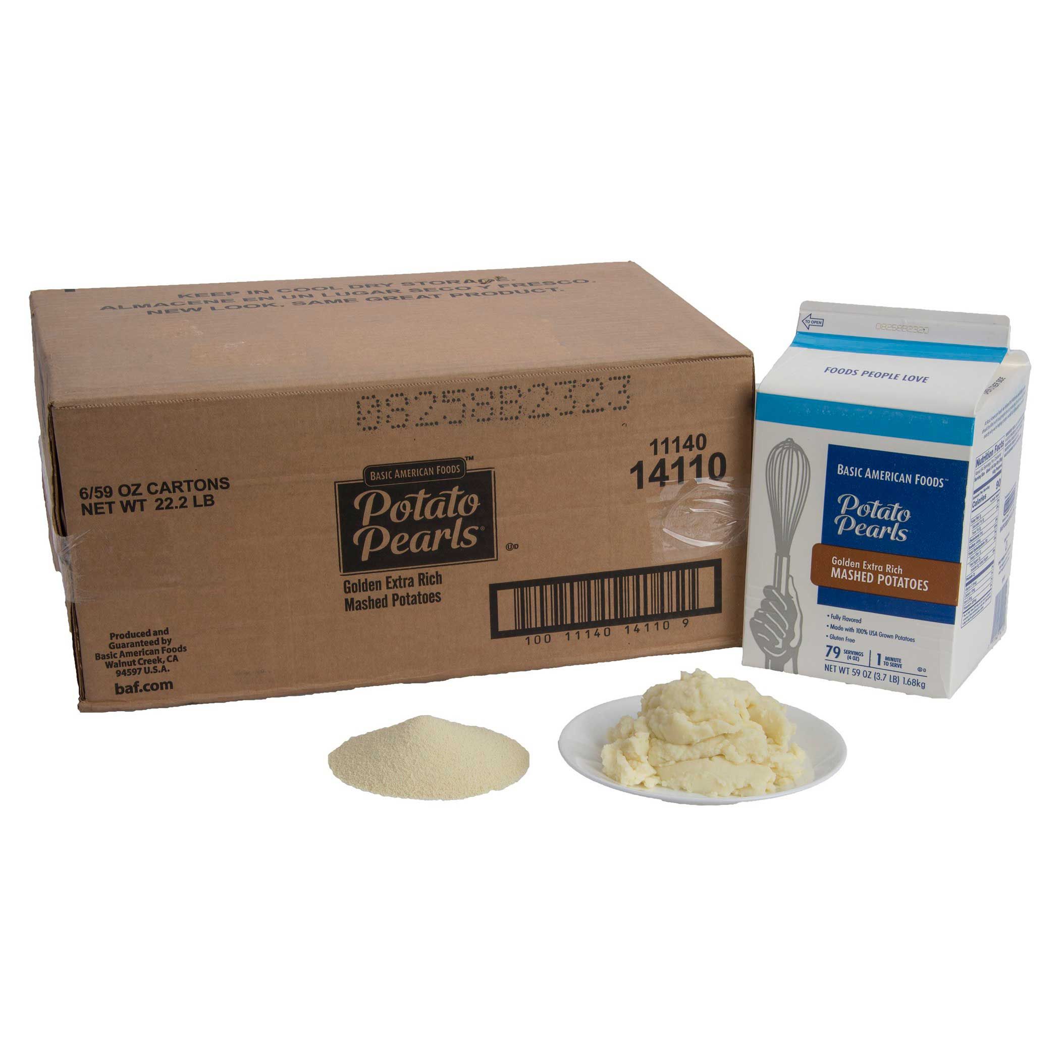 Basic American Foods Golden Potato Pearls Extra Rich, 3.7 Pound -- 6 Per Case