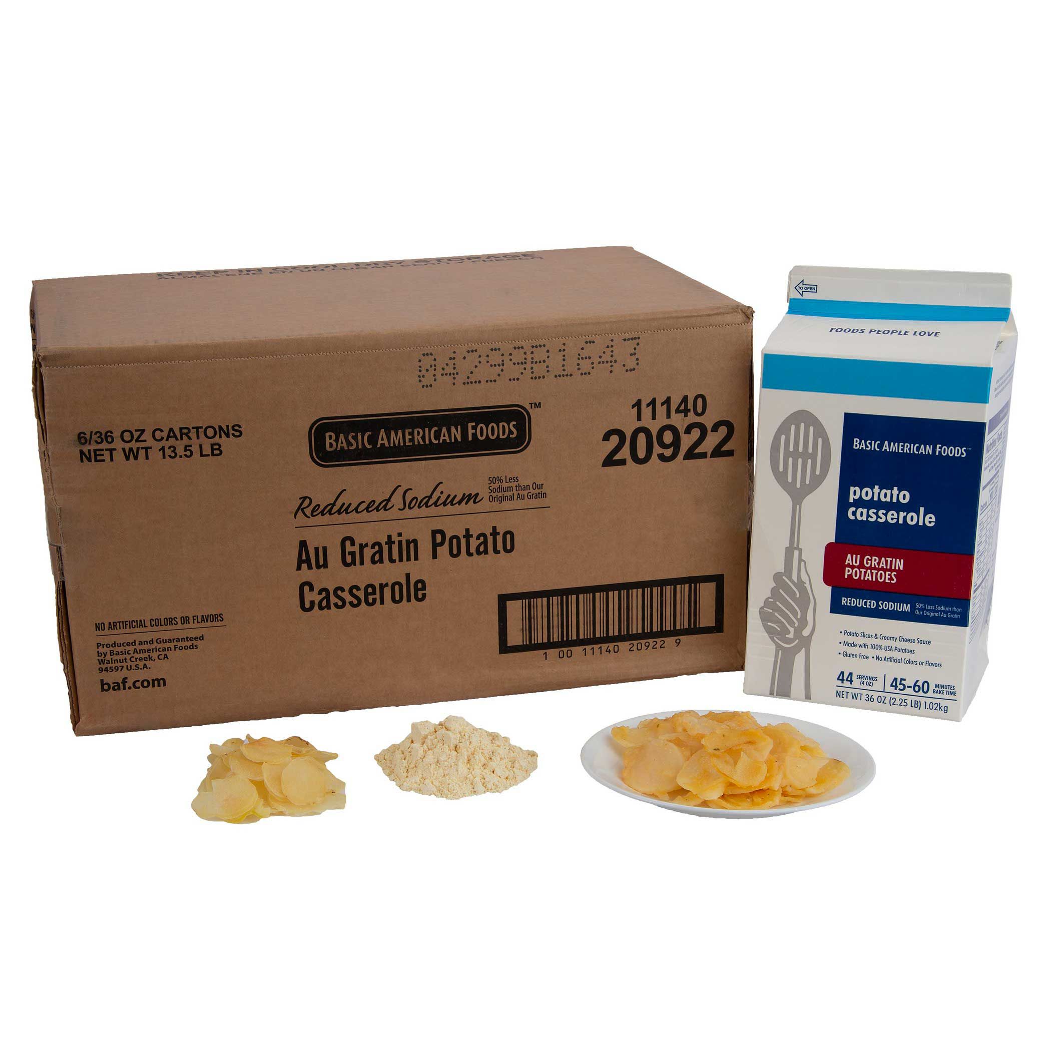Basic American Foods Reduced Sodium Au Gratin Potato Casserole, 225 Pound -- 6 Per Case