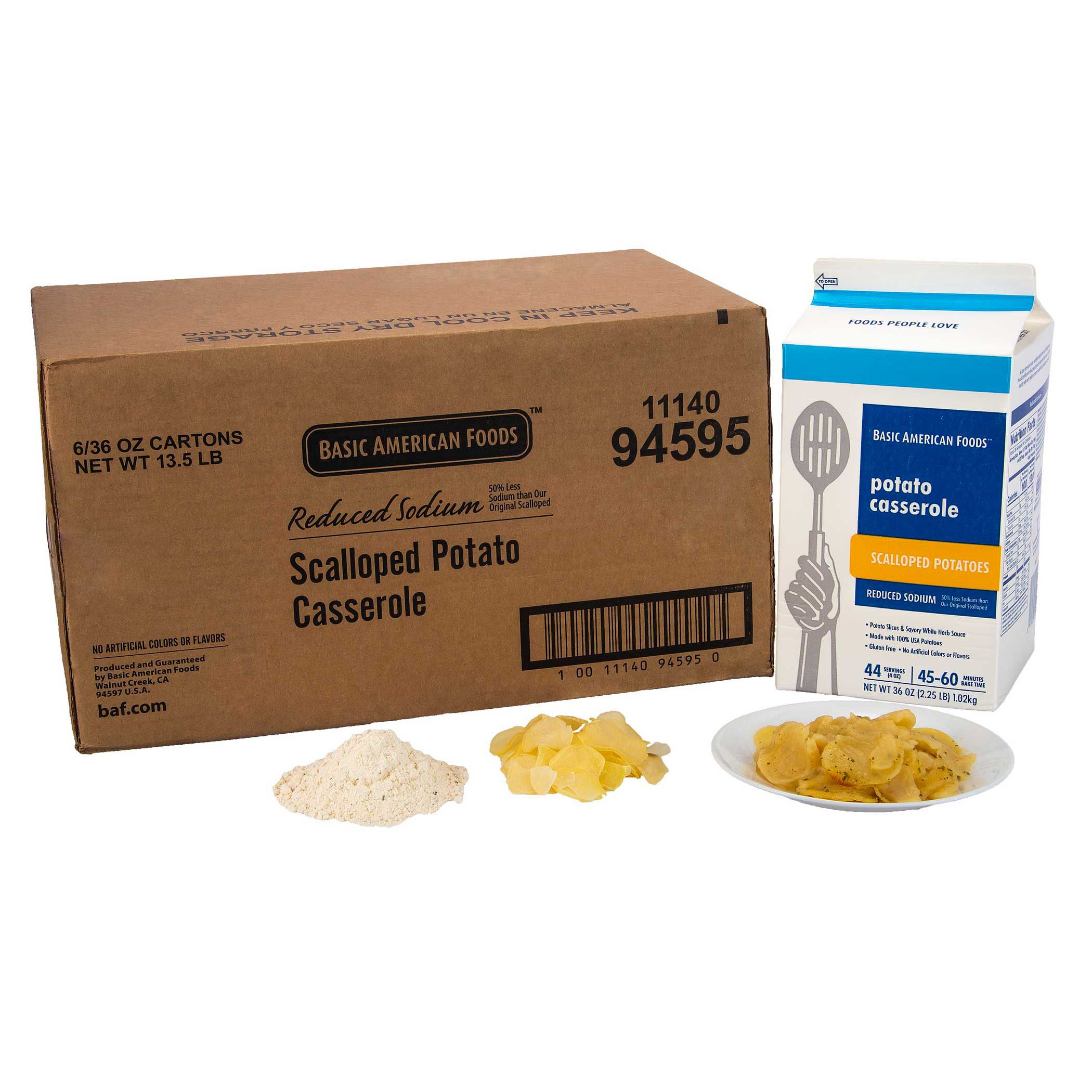 Basic American Foods Reduced Sodium Scalloped Potatoes Casserole, 2.25 Pound -- 1 Each