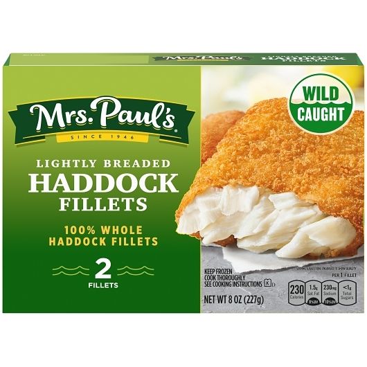 Mrs. Pauls Lightly Breaded Haddock Fillets, 8 Ounce -- 12 Per Case