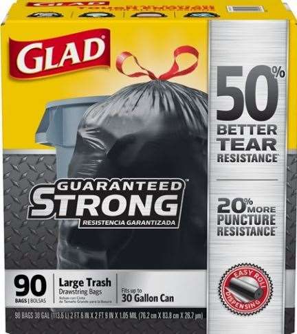 Glad Black Drawstrings Trash Bag -- 90 Per Case