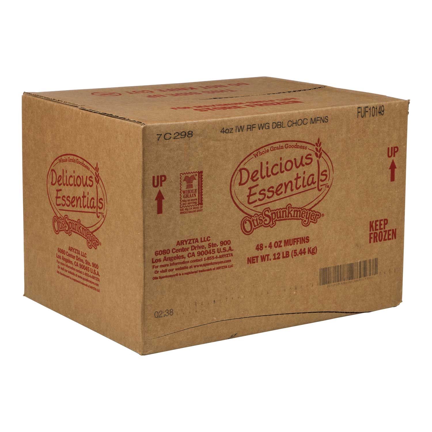Otis Spunkmeyer Whole Grain Double Chocolate Chip Muffin, 4 Ounce -- 48 Per Case
