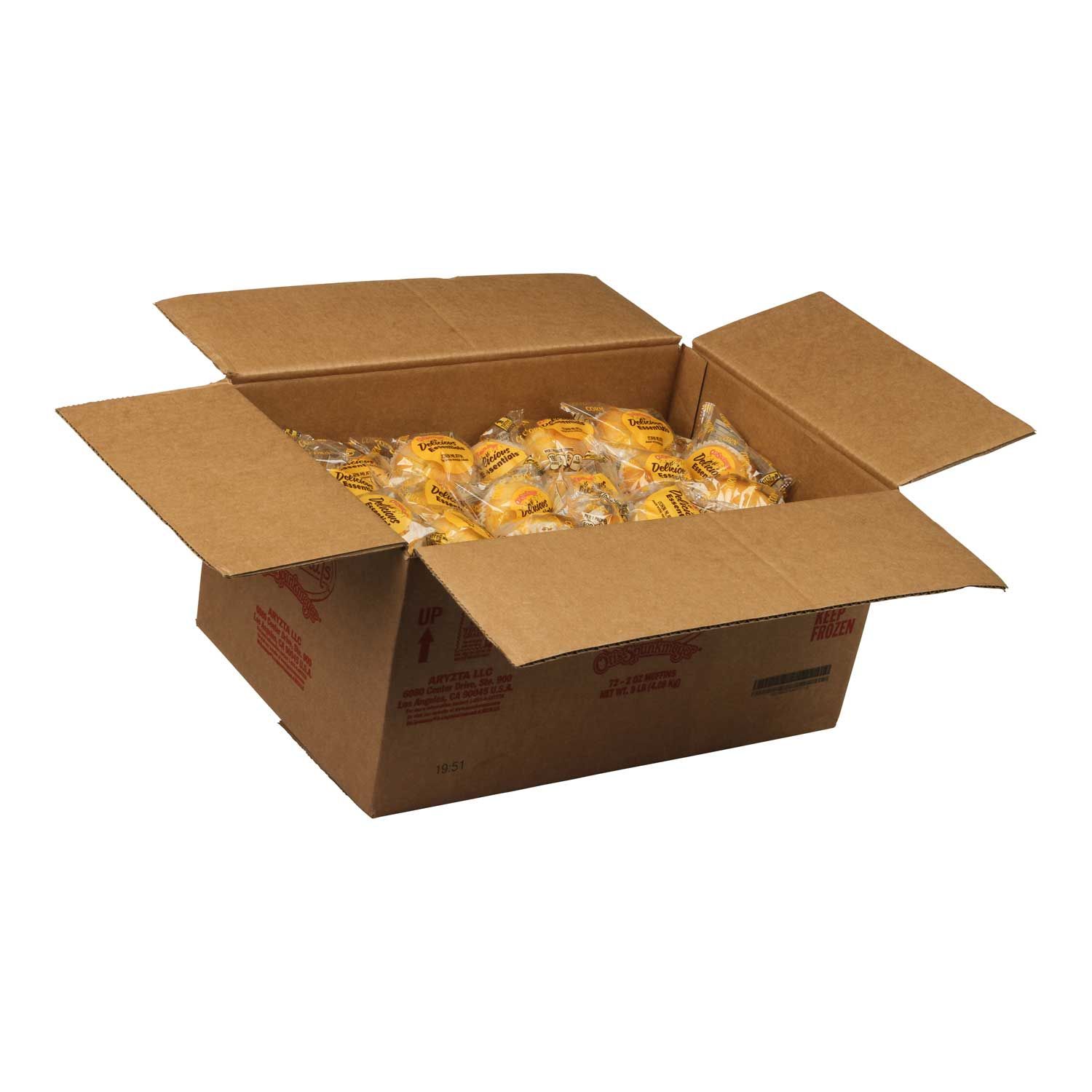 Otis Spunkmeyer Delicious Essentials 51 Percent Whole Grain Corn Muffin, 2 Ounce -- 72 Per Case