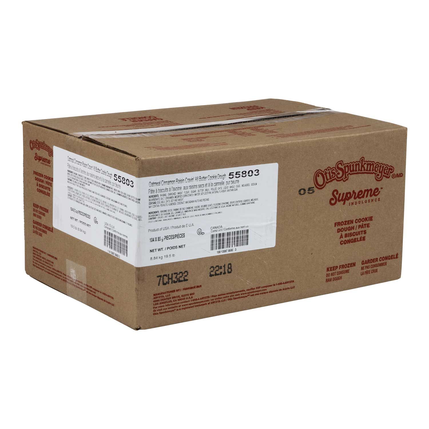 Otis Spunkmeyer Supreme Indulgence Oatmeal Cinnamon Raisin Craving Cookies, 3 Ounce -- 104 Per Case