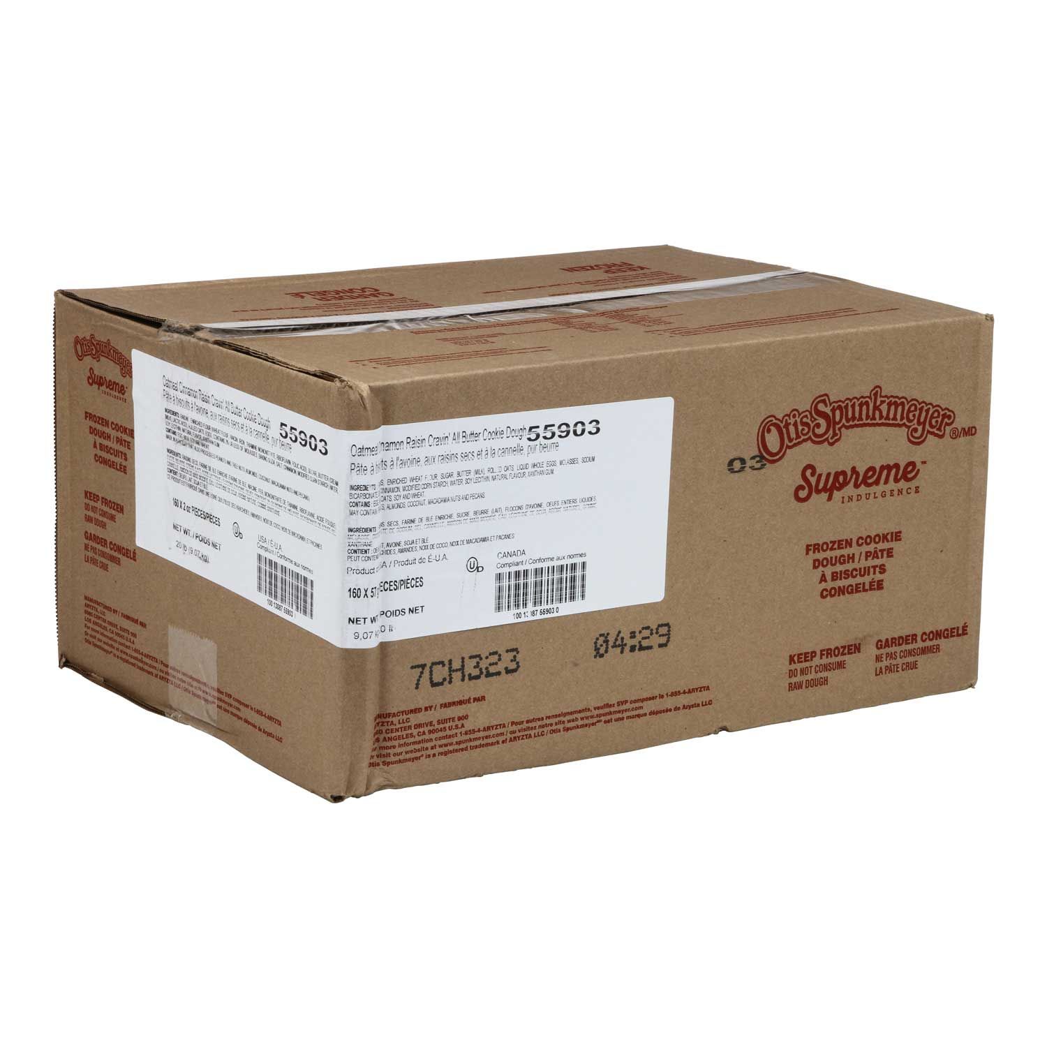 Otis Spunkmeyer Supreme Indulgence Oatmeal Cinnamon Raisin Craving Cookies, 2 Ounce -- 160 Per Case