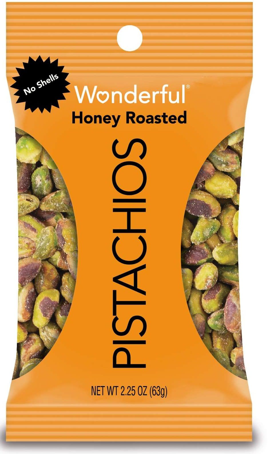 Wonderful No Shell Honey Roasted Pistachios, 2.25 Ounce -- 24 Per Case