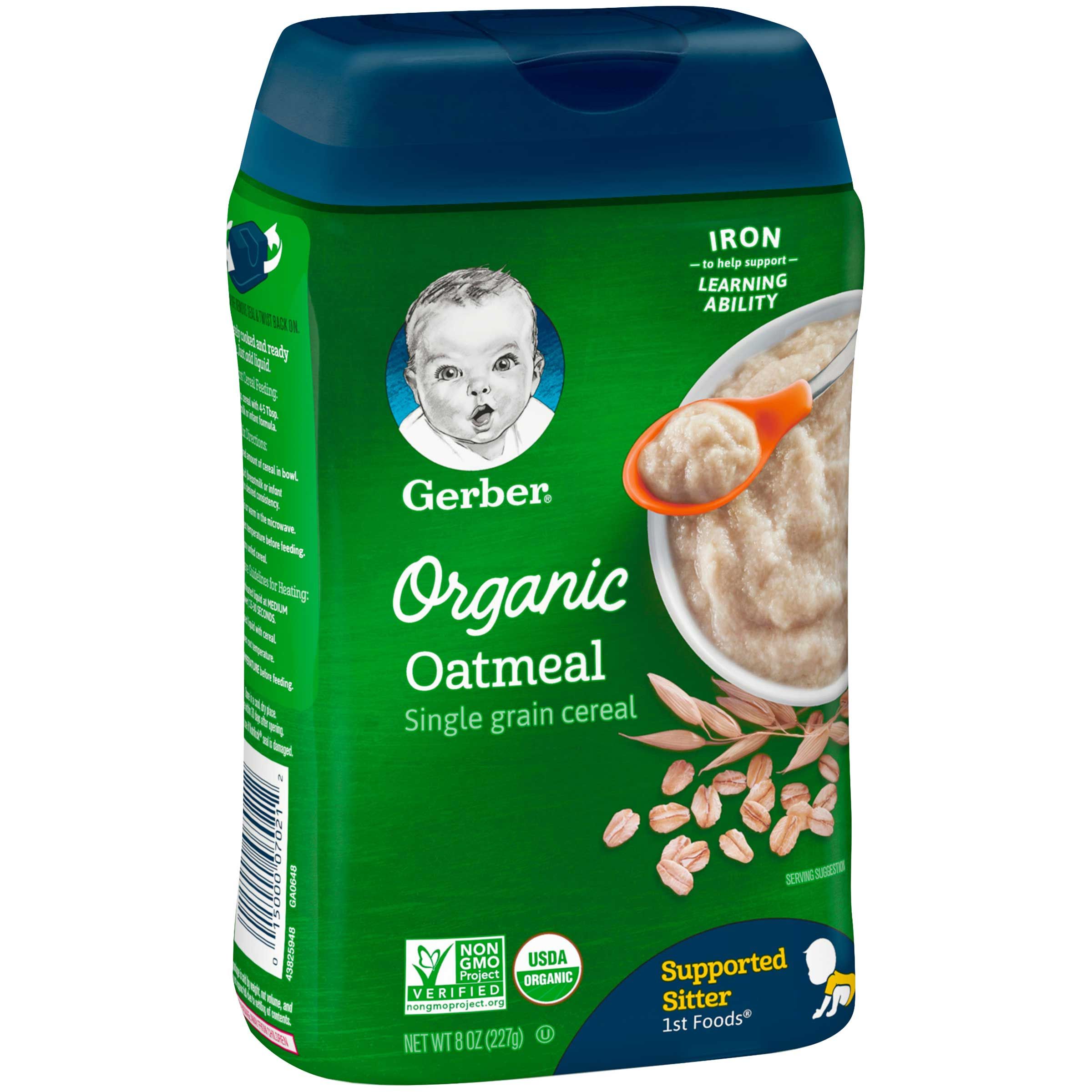 Gerber Organic 1st Food Organic Oatmeal Cereal, 8 Ounce -- 6 Per Case