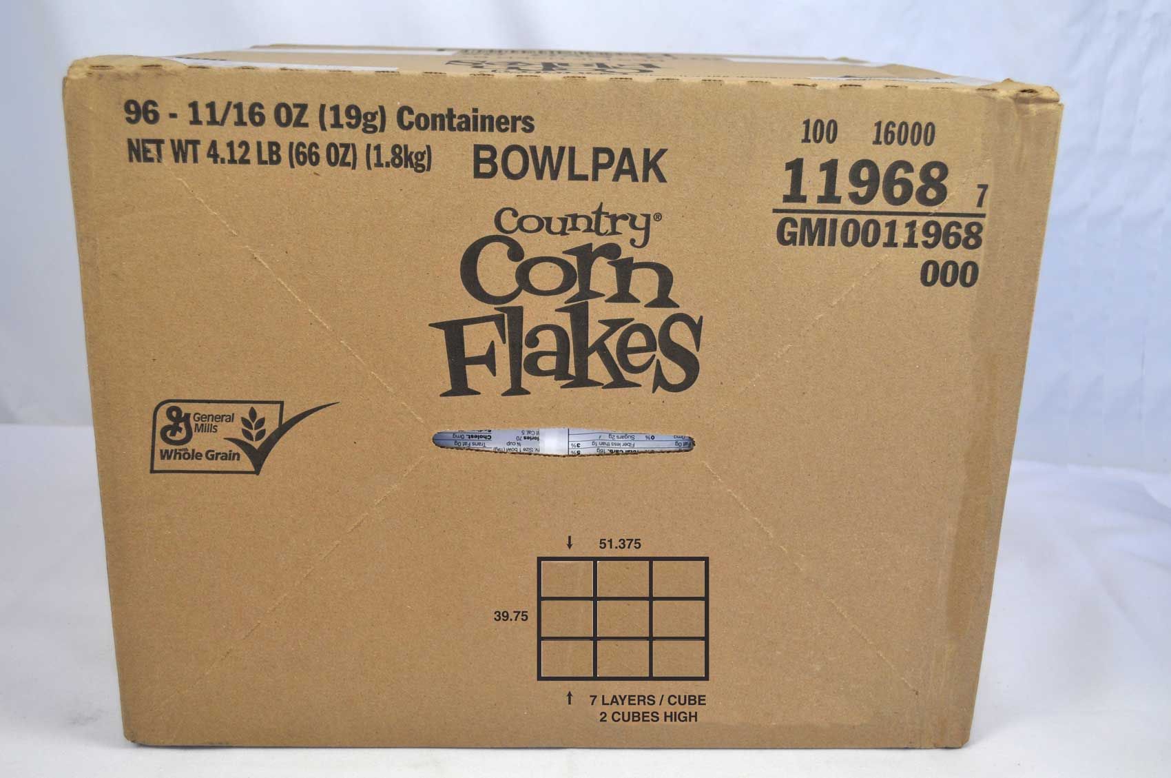 Country Corn Flakes Cereal Bowl Pak, 0.69 Ounce -- 96 Per Case